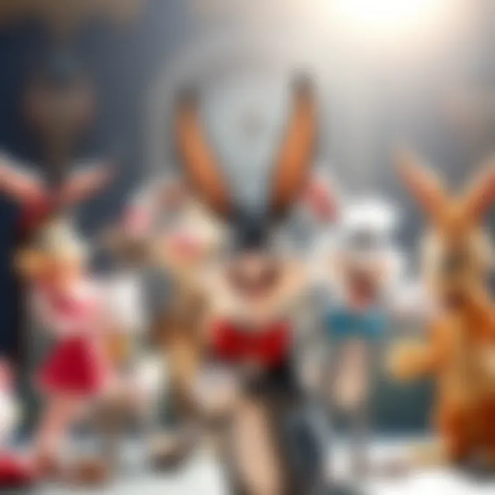 Iconic Looney Tunes characters in their classic poses